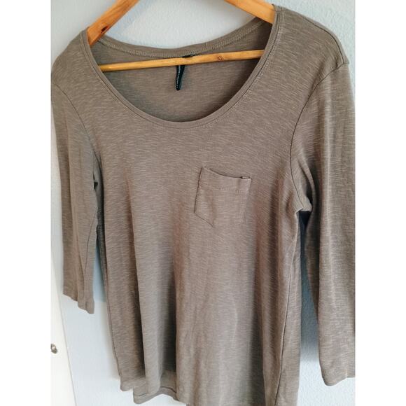 Cynthia rowly 3/4 sleeve pocket tshirt women's small neutral - Picture 2 of 6